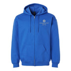 Gildan Unisex Softstyle® Midweight Full-Zip Hooded Sweatshirt Embroidery - Royal - Front