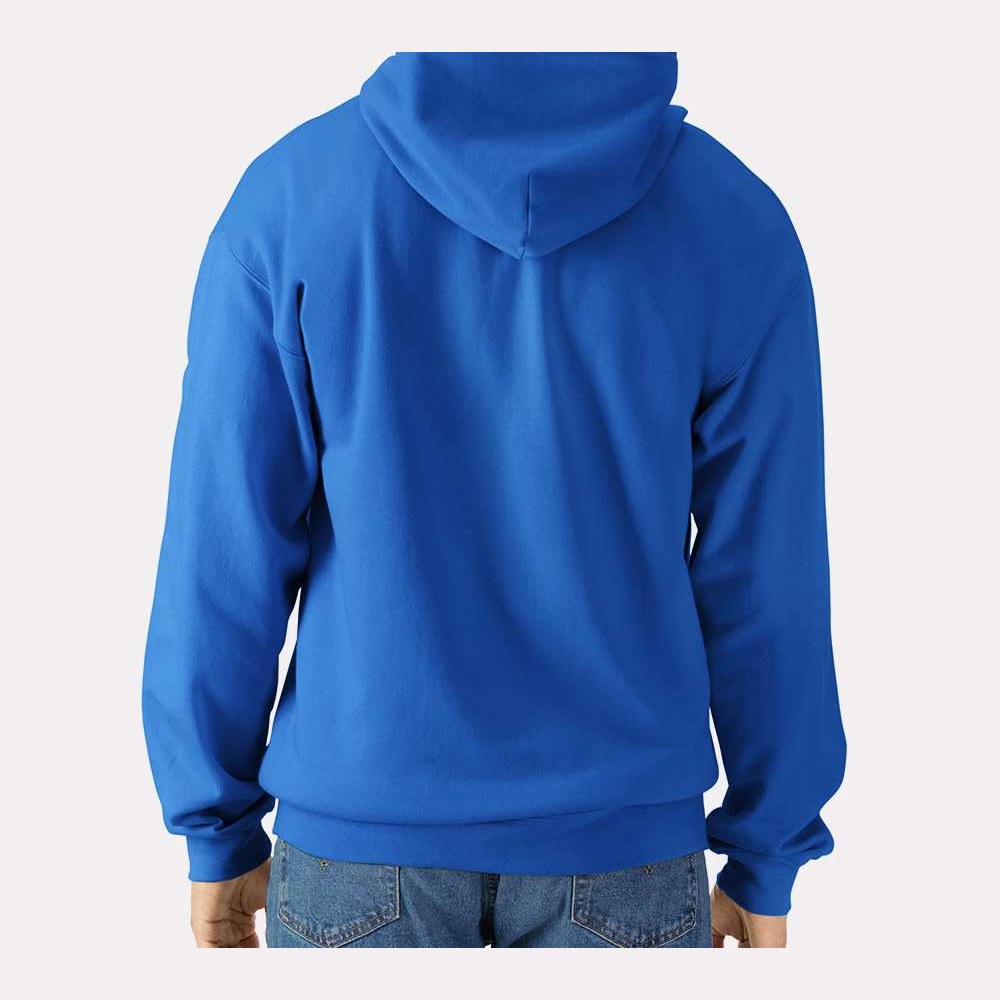 Gildan Unisex Softstyle® Midweight Full-Zip Hooded Sweatshirt Embroidery - Royal - On Model Back