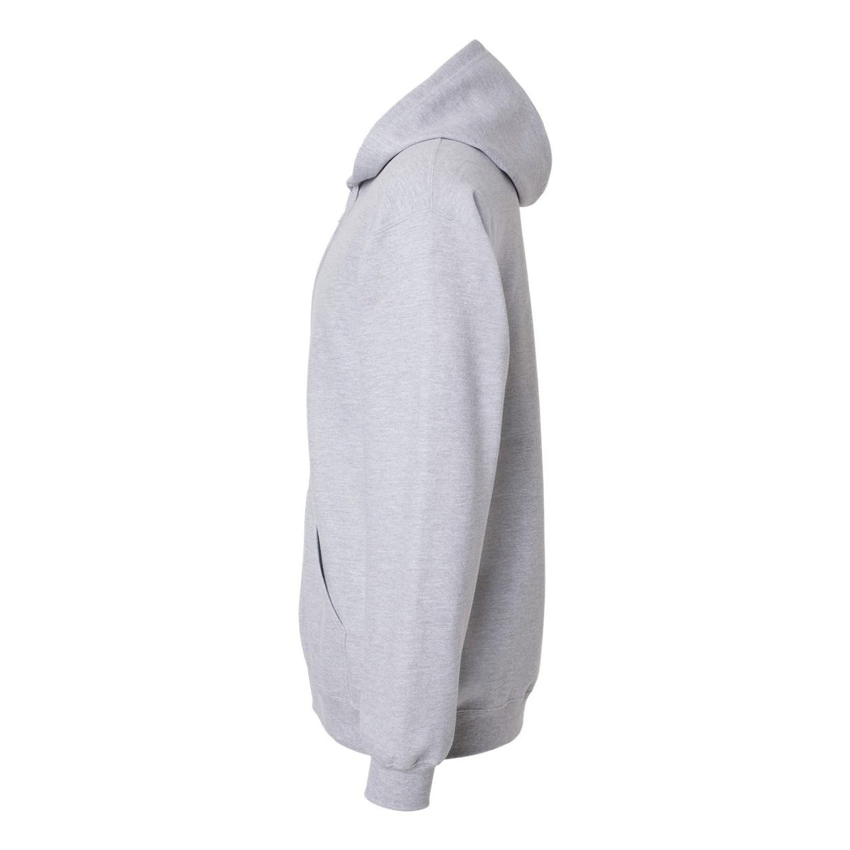 Gildan Unisex Softstyle® Midweight Full-Zip Hooded Sweatshirt Embroidery - Sport Grey - Direct Side