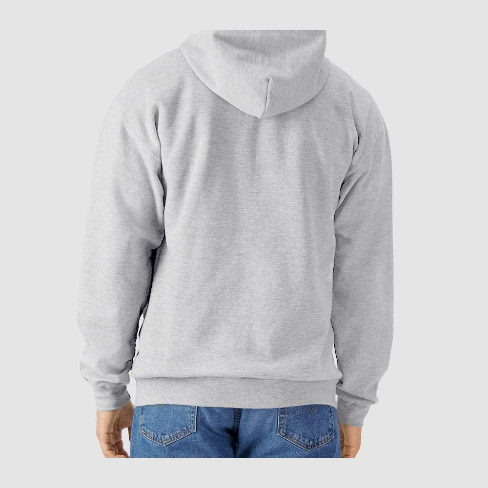 Gildan Unisex Softstyle® Midweight Full-Zip Hooded Sweatshirt Embroidery - Sport Grey - On Model Back