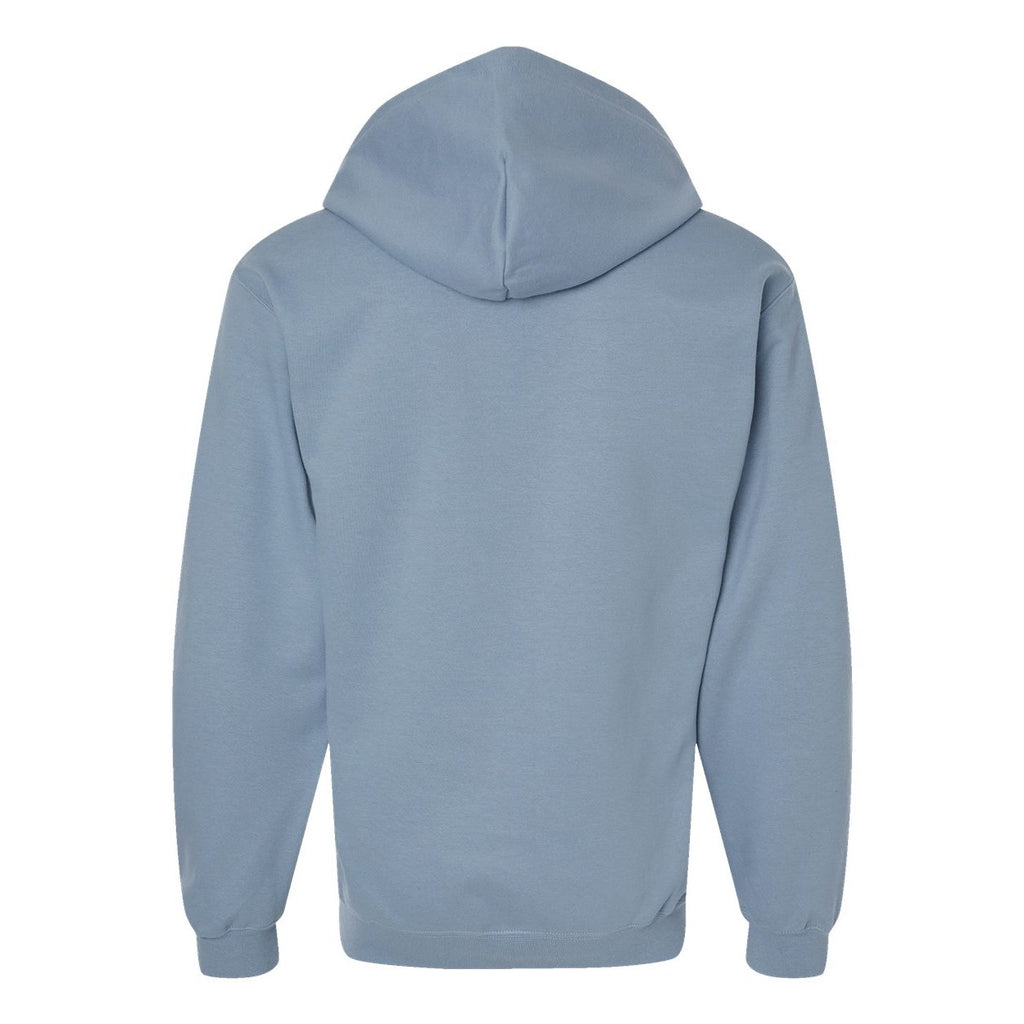 Gildan Unisex Softstyle® Midweight Full-Zip Hooded Sweatshirt Embroidery - Stone Blue - Back