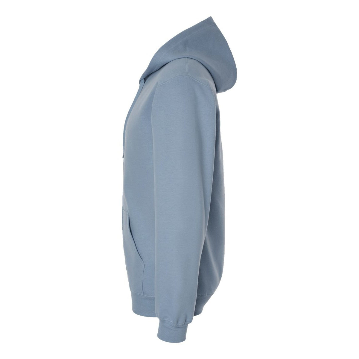 Gildan Unisex Softstyle® Midweight Full-Zip Hooded Sweatshirt Embroidery - Stone Blue - Direct Side