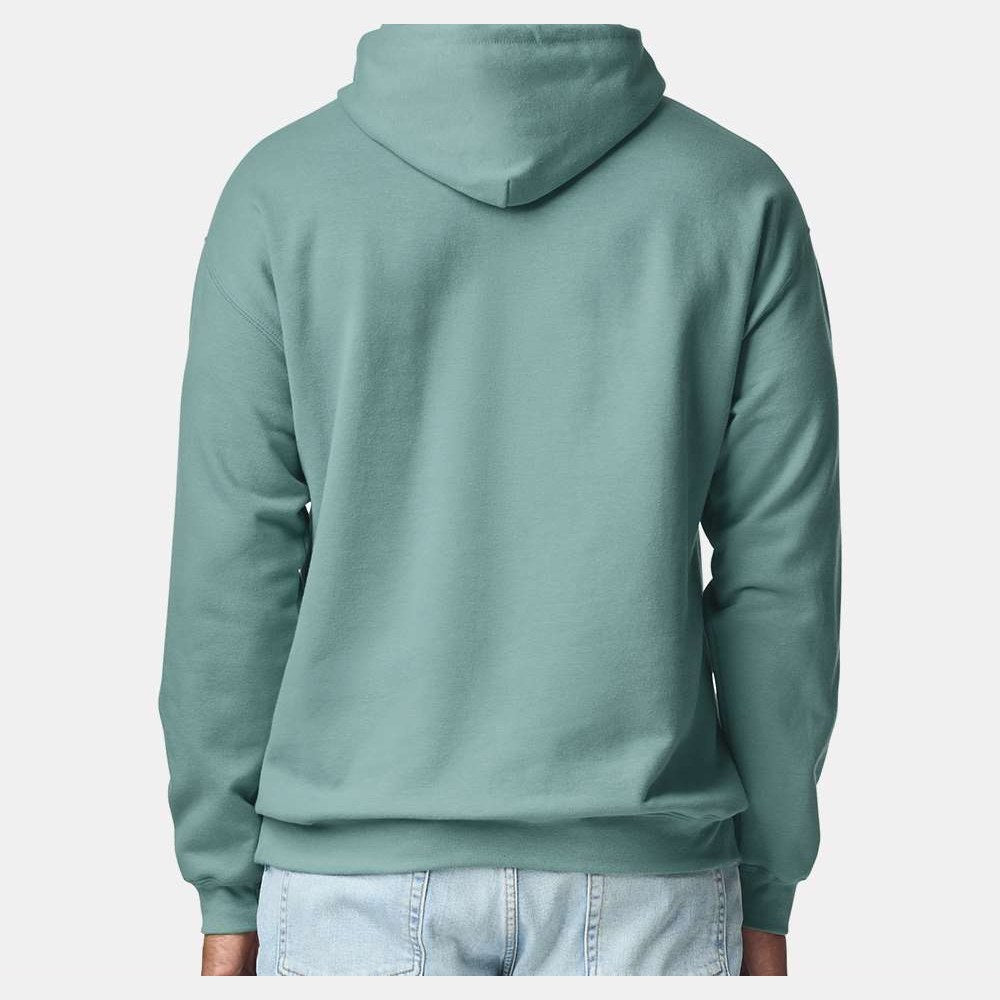Gildan Unisex Softstyle® Midweight Hooded Sweatshirt Embroidery - Aquatic - On Model Back