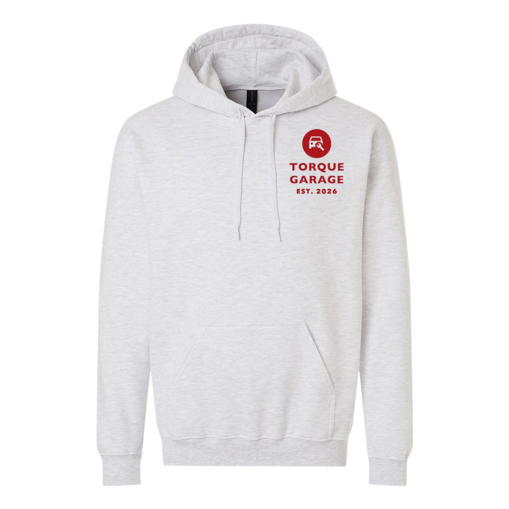 Gildan Unisex Softstyle® Midweight Hooded Sweatshirt Embroidery - Ash - Front