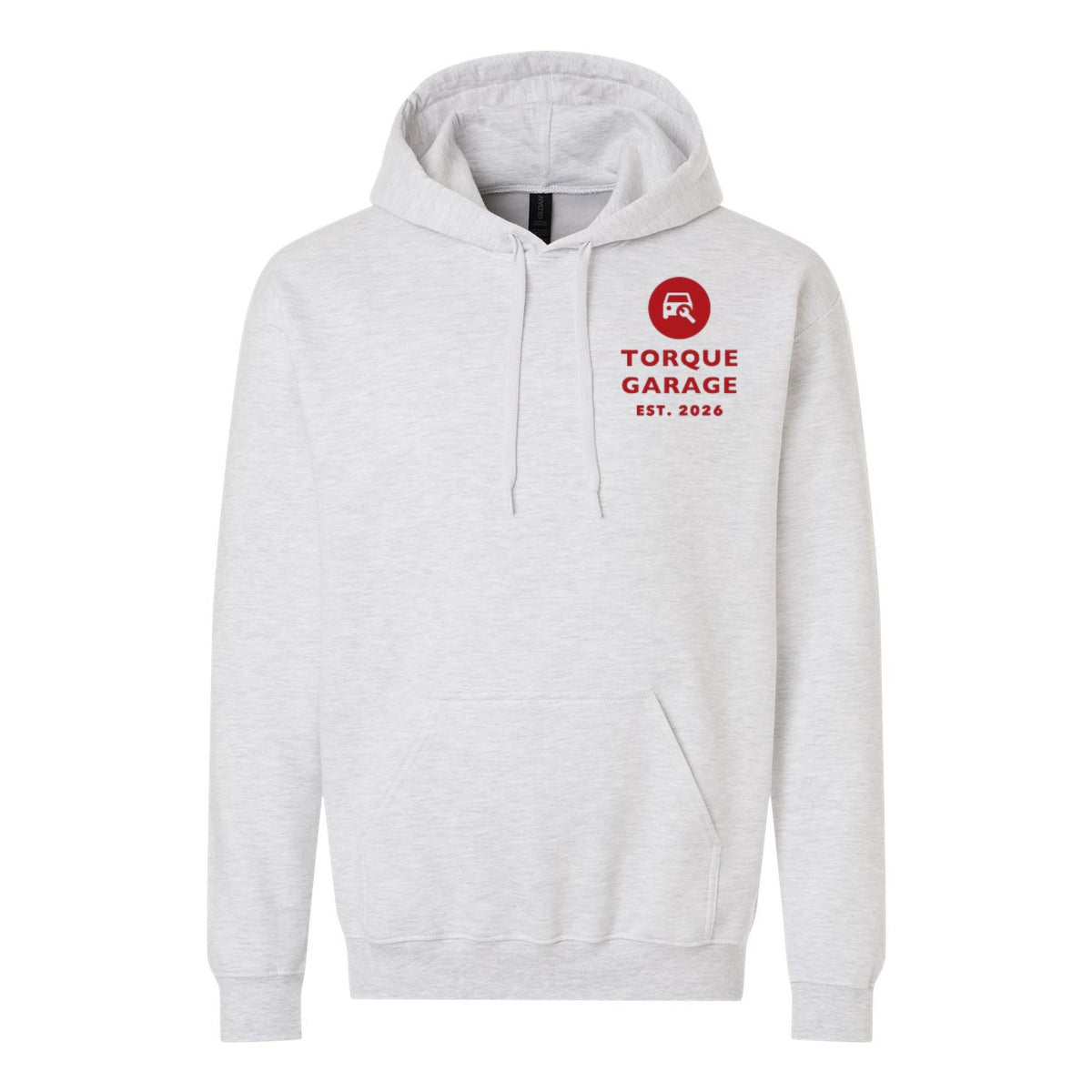 Gildan Unisex Softstyle® Midweight Hooded Sweatshirt Embroidery - Ash - Front