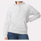 Gildan Unisex Softstyle® Midweight Hooded Sweatshirt Embroidery - Ash - On Model Front