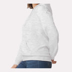 Gildan Unisex Softstyle® Midweight Hooded Sweatshirt Embroidery - Ash - On Model Side