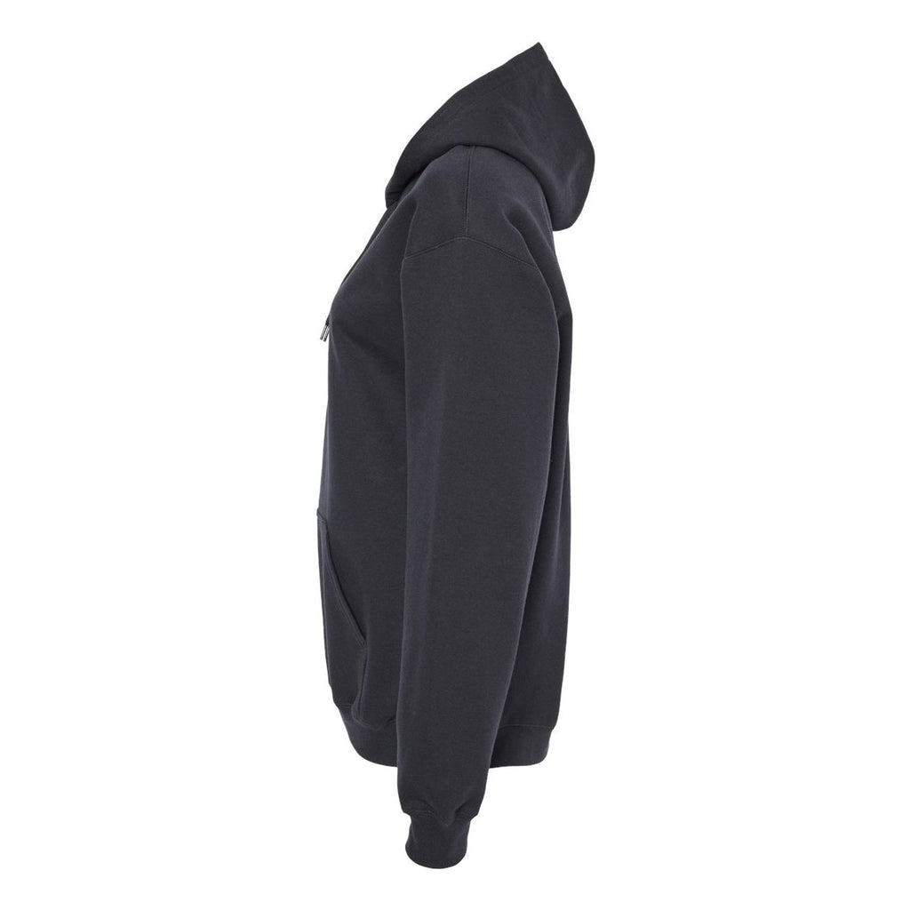 Gildan Unisex Softstyle® Midweight Hooded Sweatshirt Embroidery - Black - Direct Side