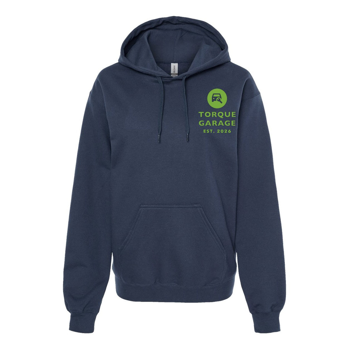 Gildan Unisex Softstyle® Midweight Hooded Sweatshirt Embroidery - Blue Dusk - Front