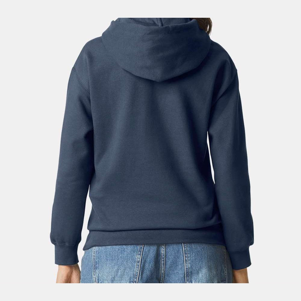 Gildan Unisex Softstyle® Midweight Hooded Sweatshirt Embroidery - Blue Dusk - On Model Back