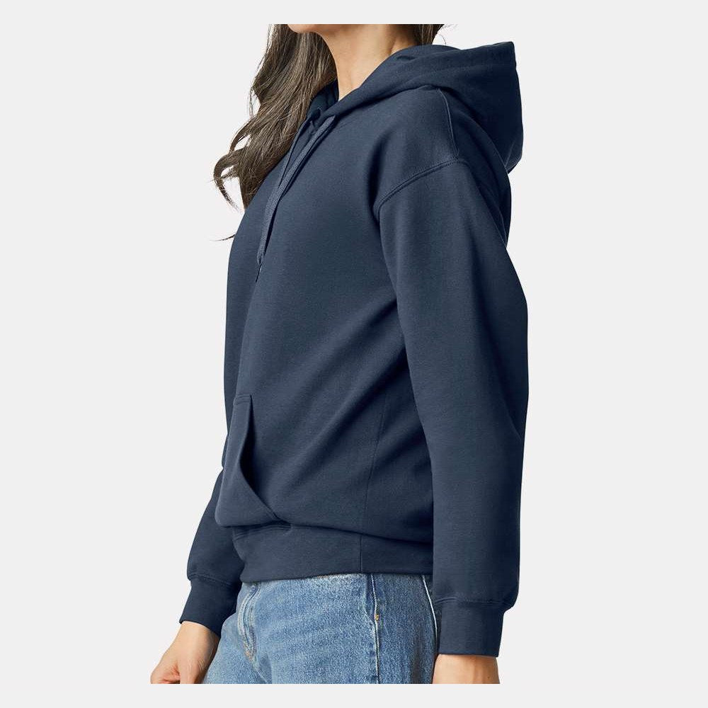 Gildan Unisex Softstyle® Midweight Hooded Sweatshirt Embroidery - Blue Dusk - On Model Side