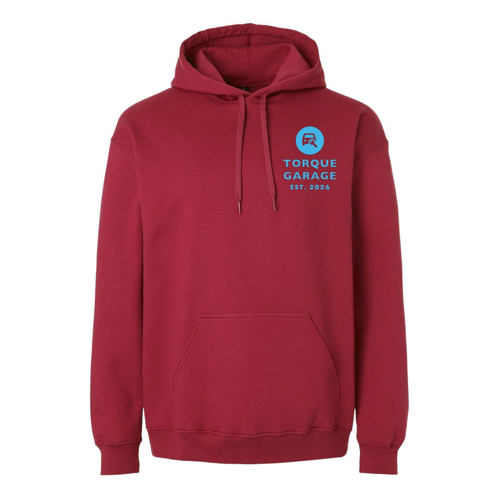 Gildan Unisex Softstyle® Midweight Hooded Sweatshirt Embroidery - Cardinal - Front