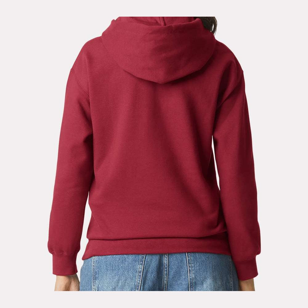 Gildan Unisex Softstyle® Midweight Hooded Sweatshirt Embroidery - Cardinal - On Model Back