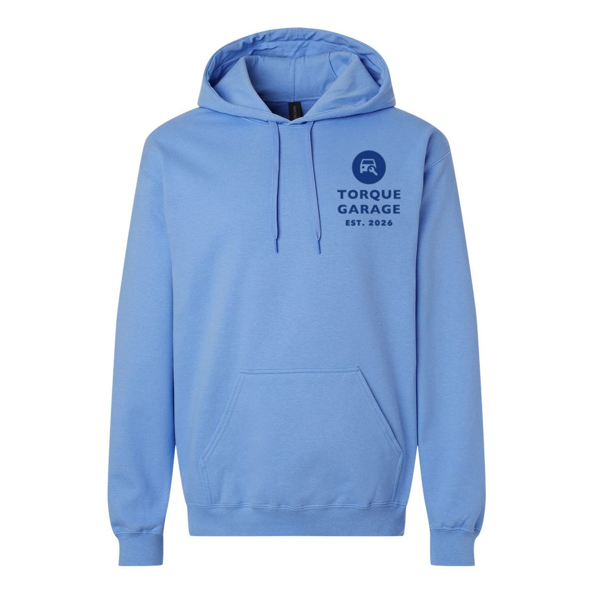 Gildan Unisex Softstyle® Midweight Hooded Sweatshirt Embroidery - Carolina Blue - Front