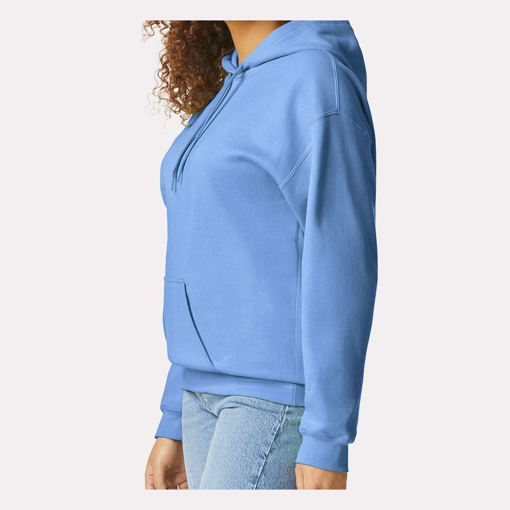 Gildan Unisex Softstyle® Midweight Hooded Sweatshirt Embroidery - Carolina Blue - On Model Side