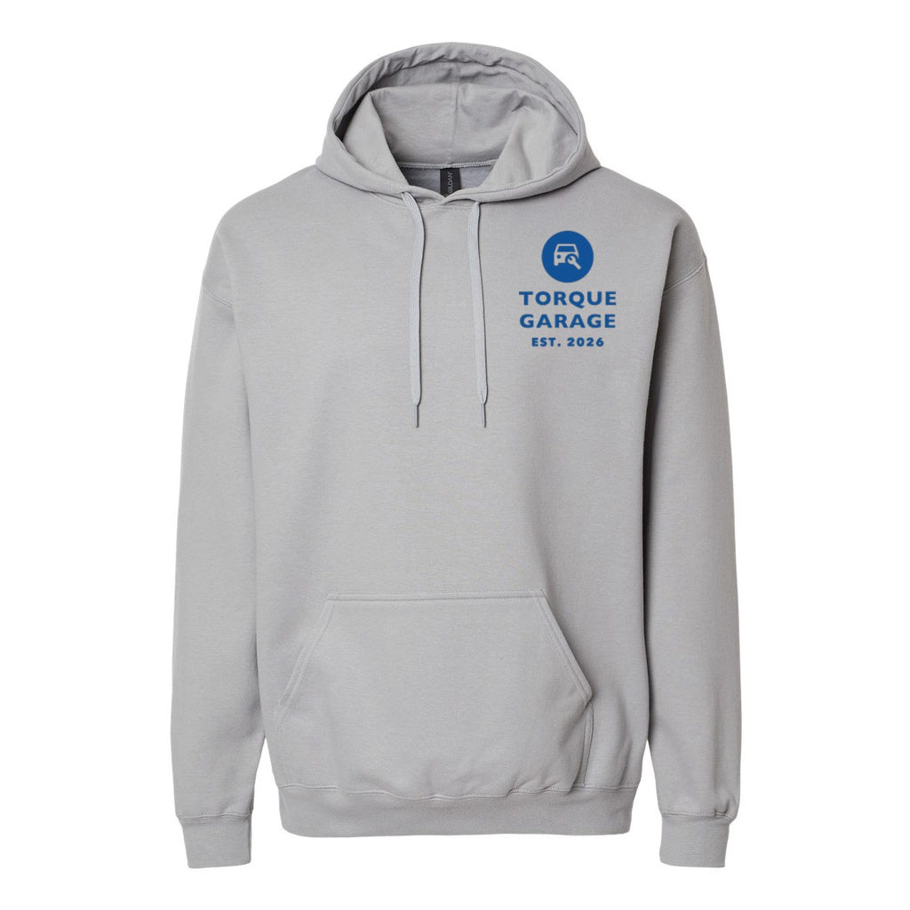 Gildan Unisex Softstyle® Midweight Hooded Sweatshirt Embroidery - Cement - Front