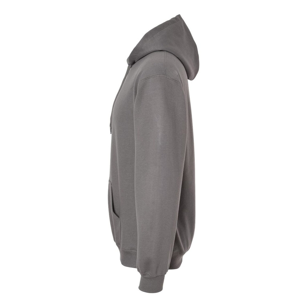 Gildan Unisex Softstyle® Midweight Hooded Sweatshirt Embroidery - Charcoal - Direct Side