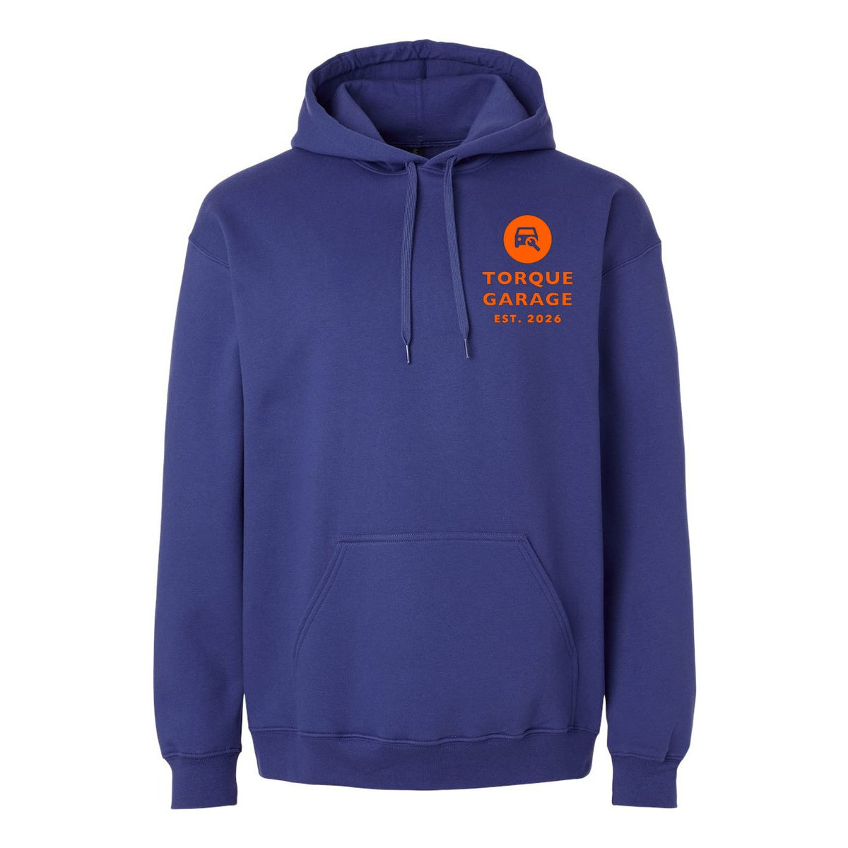Gildan Unisex Softstyle® Midweight Hooded Sweatshirt Embroidery - Cobalt - Front