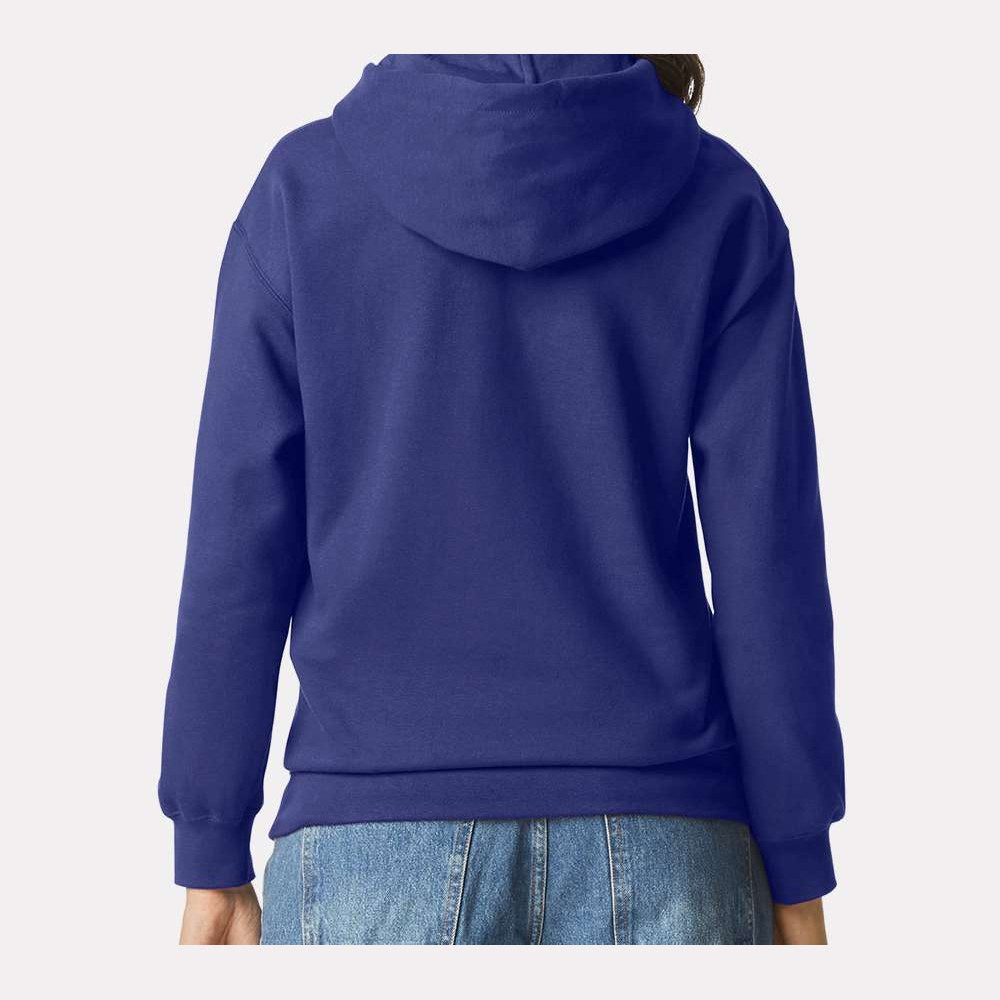 Gildan Unisex Softstyle® Midweight Hooded Sweatshirt Embroidery - Cobalt - On Model Back