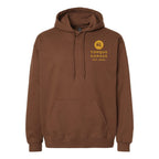 Gildan Unisex Softstyle® Midweight Hooded Sweatshirt Embroidery - Cocoa - Front