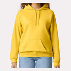 Gildan Unisex Softstyle® Midweight Hooded Sweatshirt Embroidery - Daisy - On Model Front