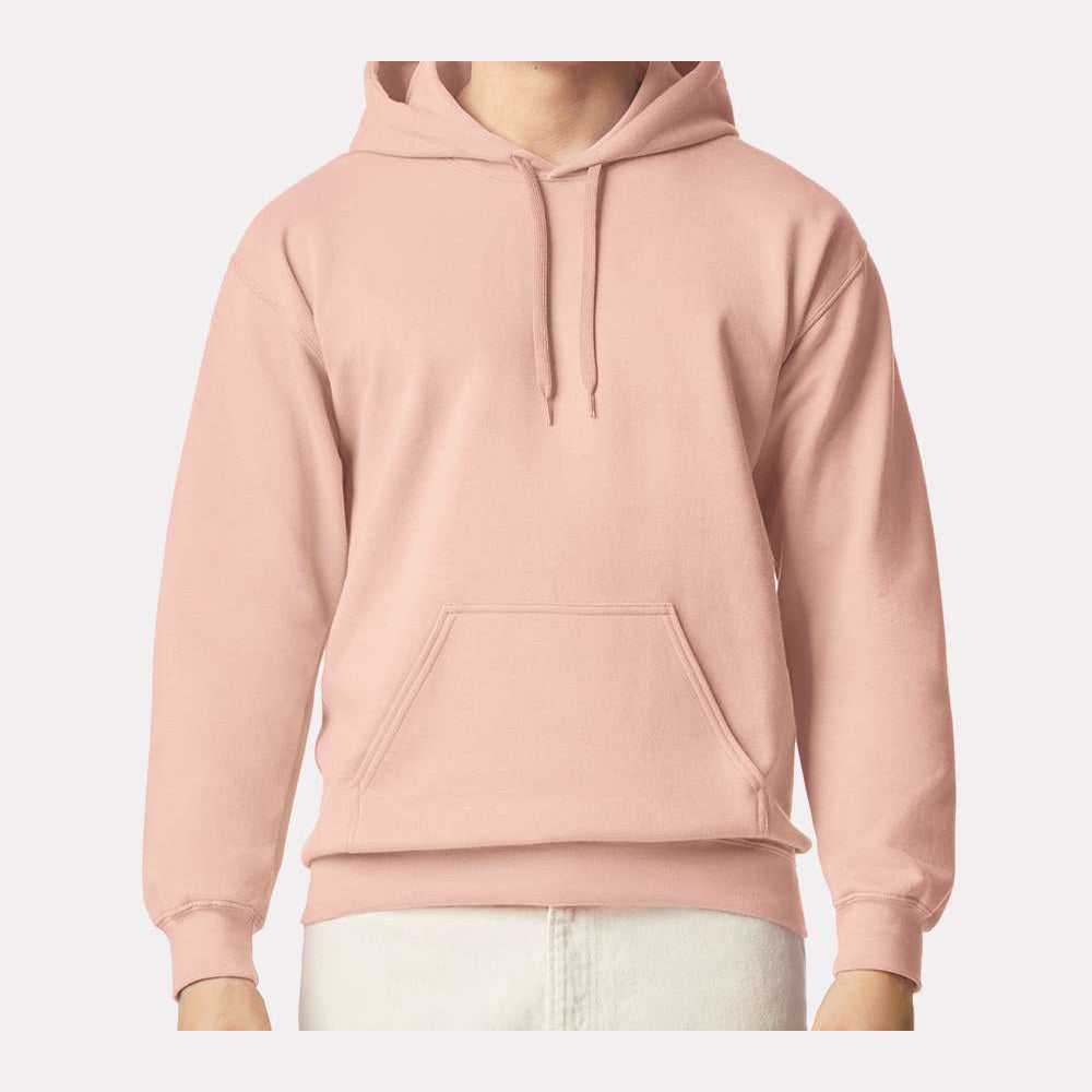 Gildan Unisex Softstyle® Midweight Hooded Sweatshirt Embroidery - Dusty Rose - On Model Front