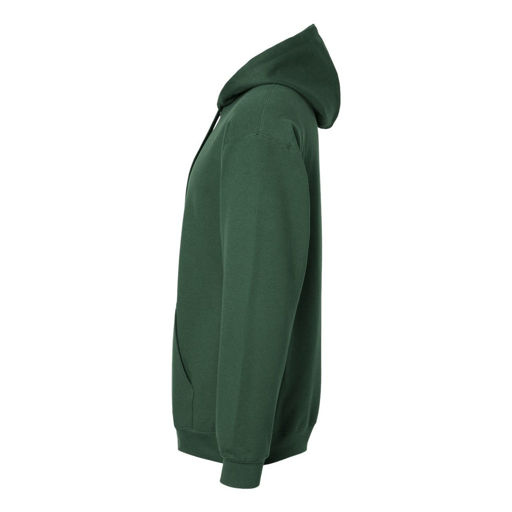 Gildan Unisex Softstyle® Midweight Hooded Sweatshirt Embroidery - Forest Green - Direct Side