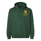 Gildan Unisex Softstyle® Midweight Hooded Sweatshirt Embroidery - Forest Green - Front