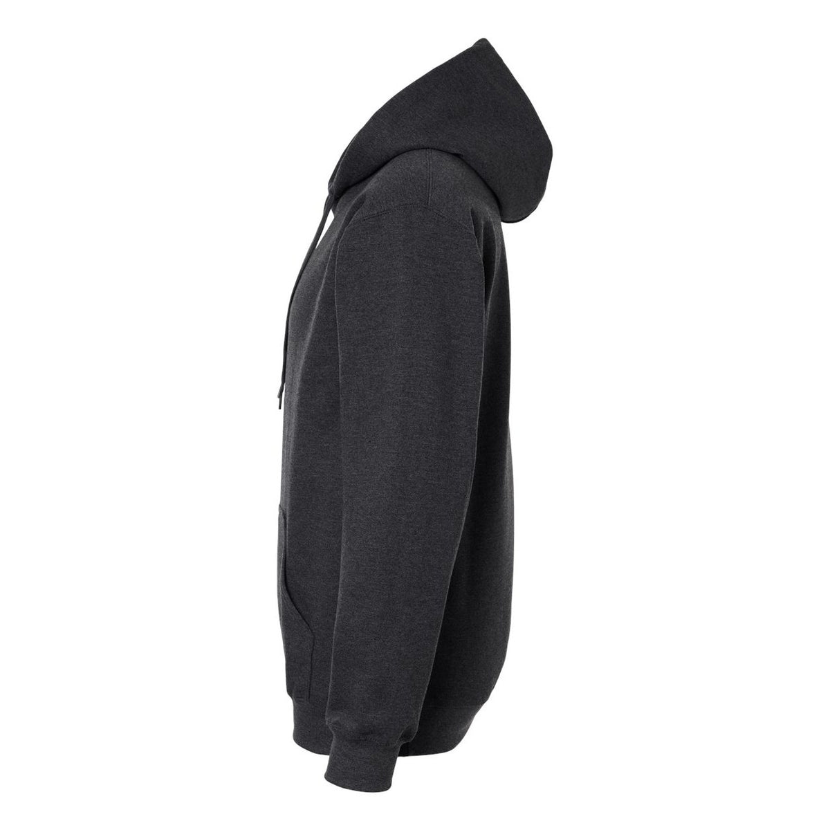 Gildan Unisex Softstyle® Midweight Hooded Sweatshirt Embroidery - Heather Black - Direct Side