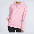 Gildan Unisex Softstyle® Midweight Hooded Sweatshirt Embroidery - Light Pink - On Model Front