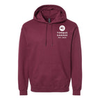 Gildan Unisex Softstyle® Midweight Hooded Sweatshirt Embroidery - Maroon - Front