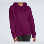 Gildan Unisex Softstyle® Midweight Hooded Sweatshirt Embroidery - Maroon - On Model Front