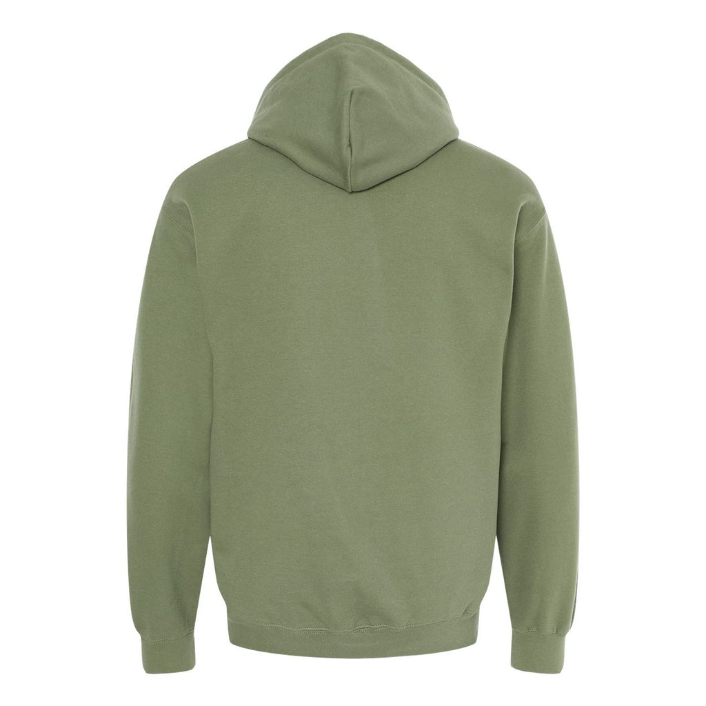 Gildan Unisex Softstyle® Midweight Hooded Sweatshirt Embroidery - Military Green - Back