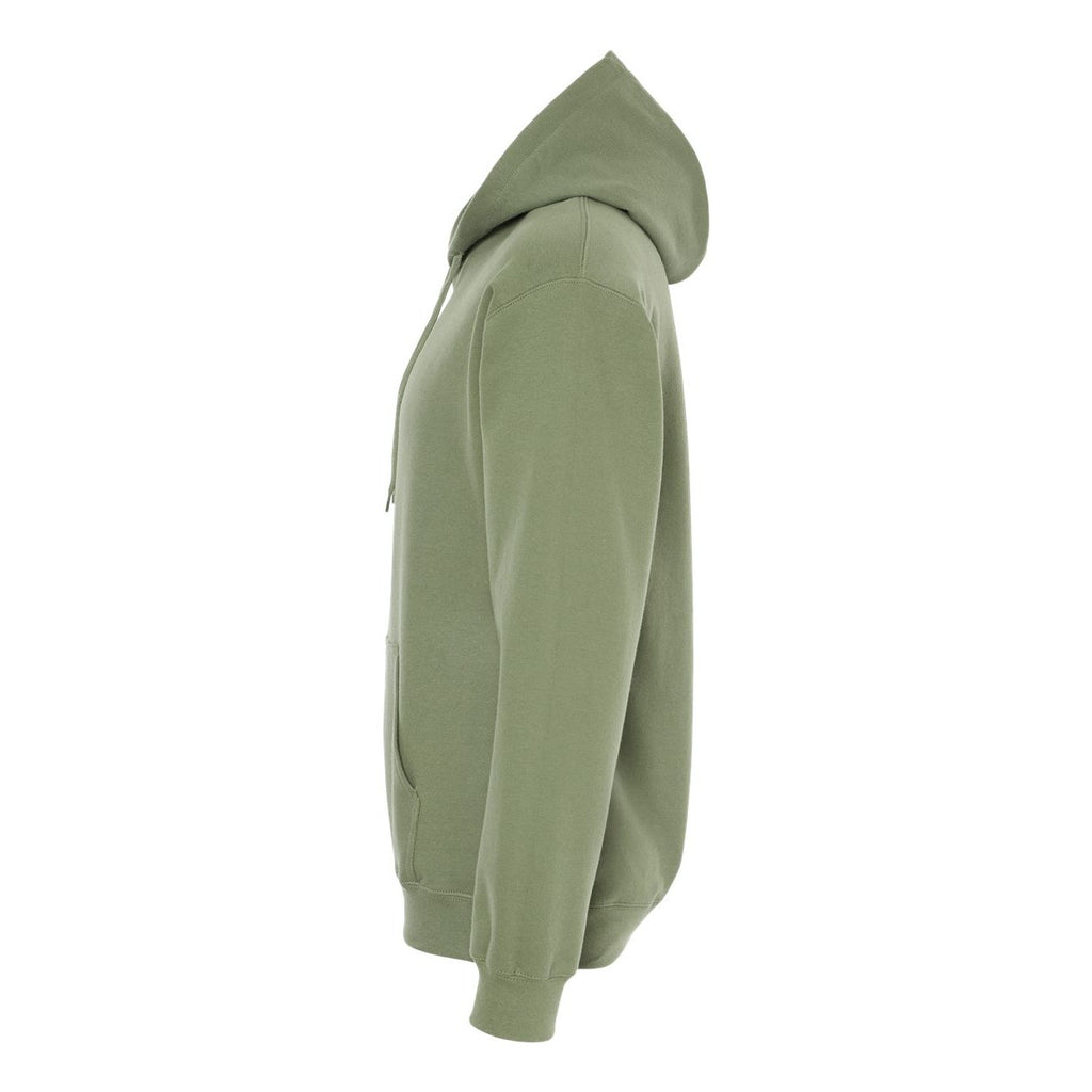 Gildan Unisex Softstyle® Midweight Hooded Sweatshirt Embroidery - Military Green - Direct Side