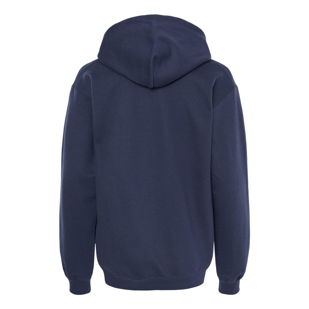 Gildan Unisex Softstyle® Midweight Hooded Sweatshirt Embroidery - Navy - Back