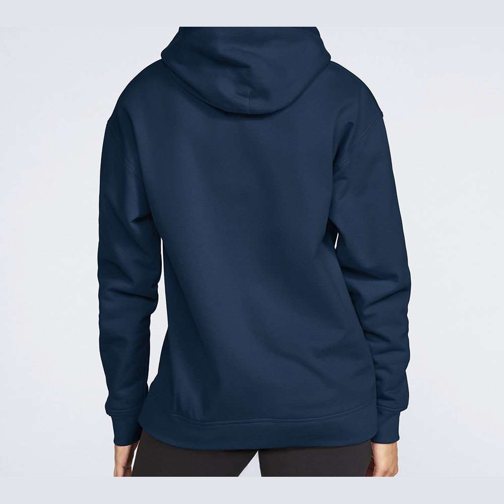 Gildan Unisex Softstyle® Midweight Hooded Sweatshirt Embroidery - Navy - On Model Back
