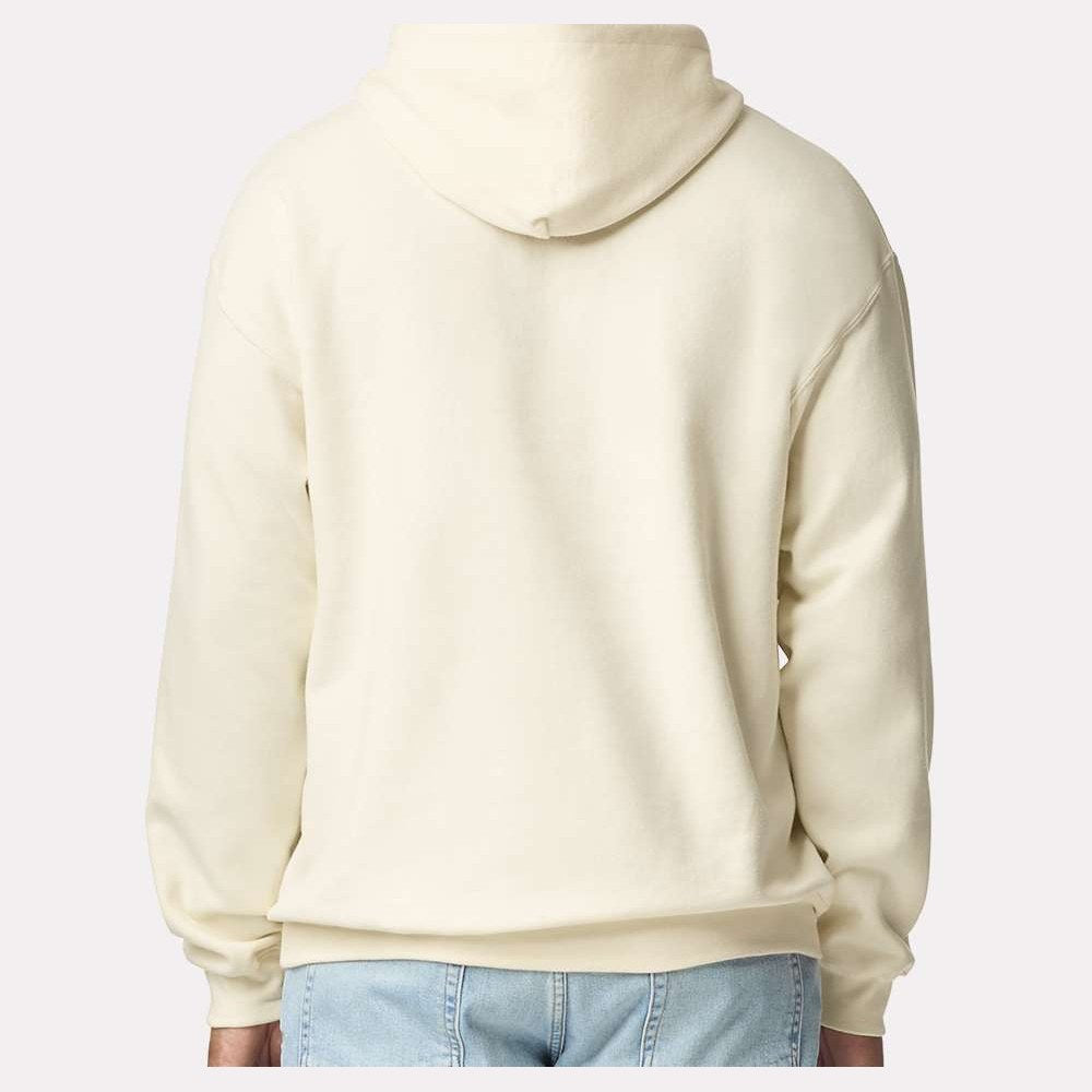 Gildan Unisex Softstyle® Midweight Hooded Sweatshirt Embroidery - Off White - On Model Back