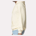 Gildan Unisex Softstyle® Midweight Hooded Sweatshirt Embroidery - Off White - On Model Side