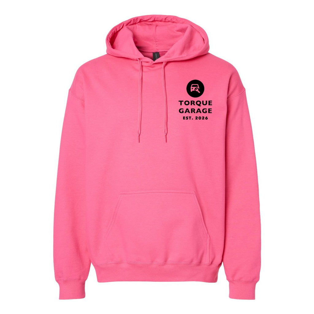 Gildan Unisex Softstyle® Midweight Hooded Sweatshirt Embroidery - Pink Lemonade - Front