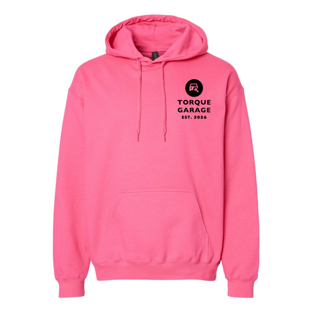 Gildan Unisex Softstyle® Midweight Hooded Sweatshirt Embroidery - Pink Lemonade - Front