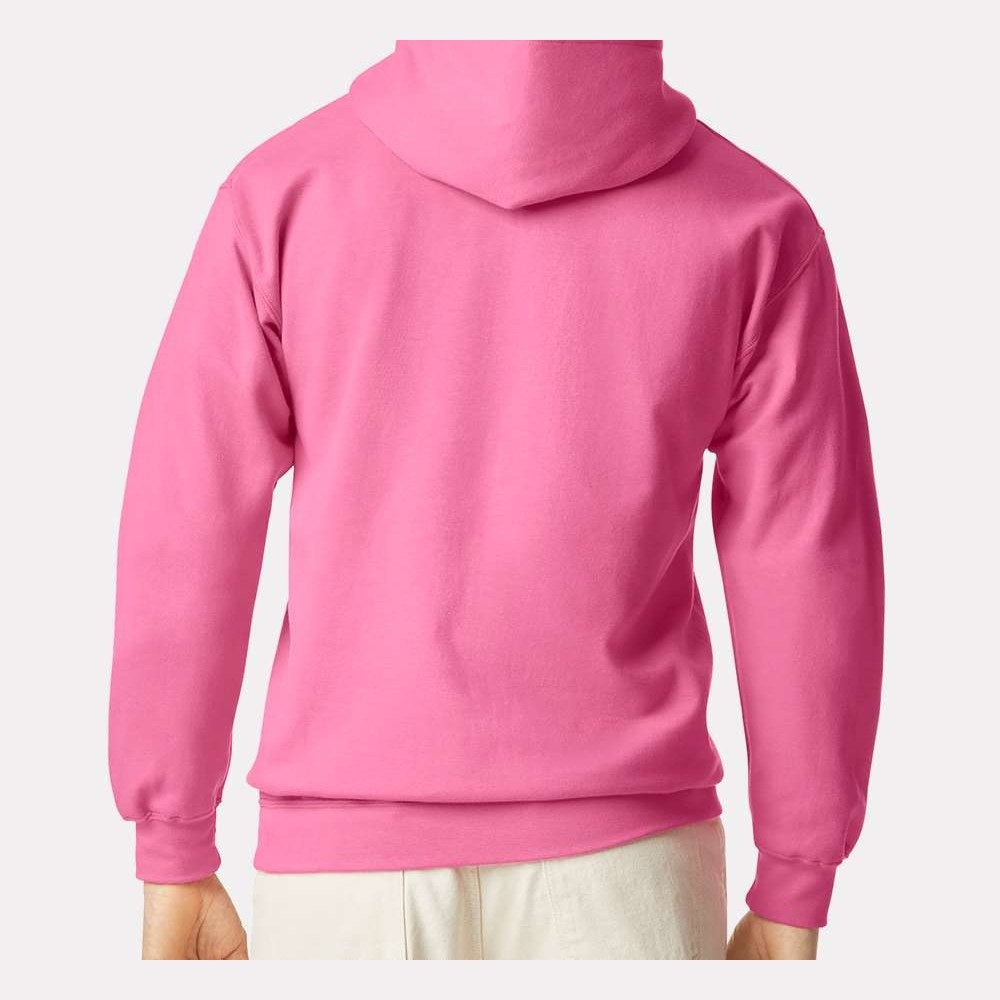 Gildan Unisex Softstyle® Midweight Hooded Sweatshirt Embroidery - Pink Lemonade - On Model Back