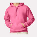 Gildan Unisex Softstyle® Midweight Hooded Sweatshirt Embroidery - Pink Lemonade - On Model Front