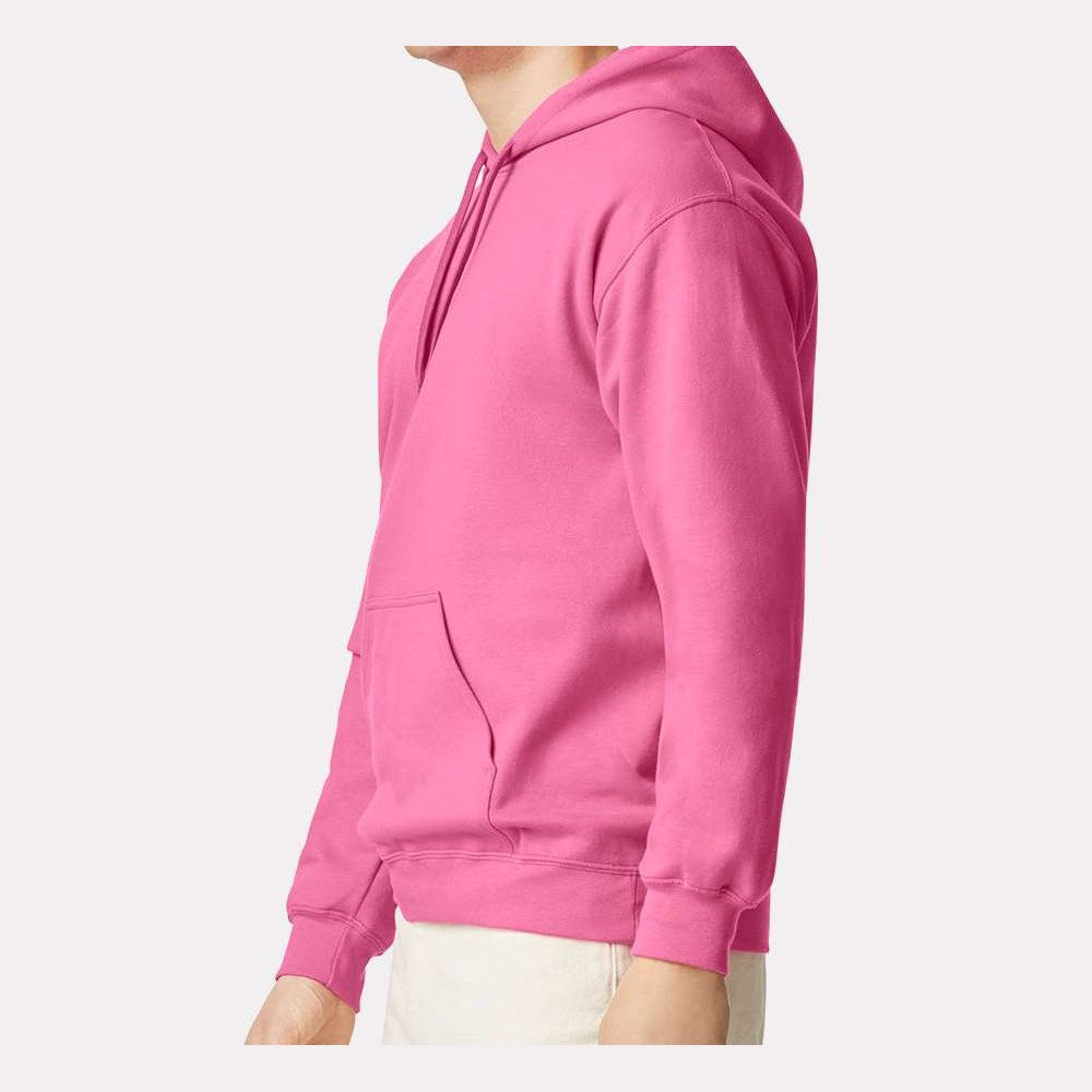 Gildan Unisex Softstyle® Midweight Hooded Sweatshirt Embroidery - Pink Lemonade - On Model Side
