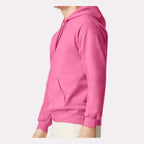Gildan Unisex Softstyle® Midweight Hooded Sweatshirt Embroidery - Pink Lemonade - On Model Side