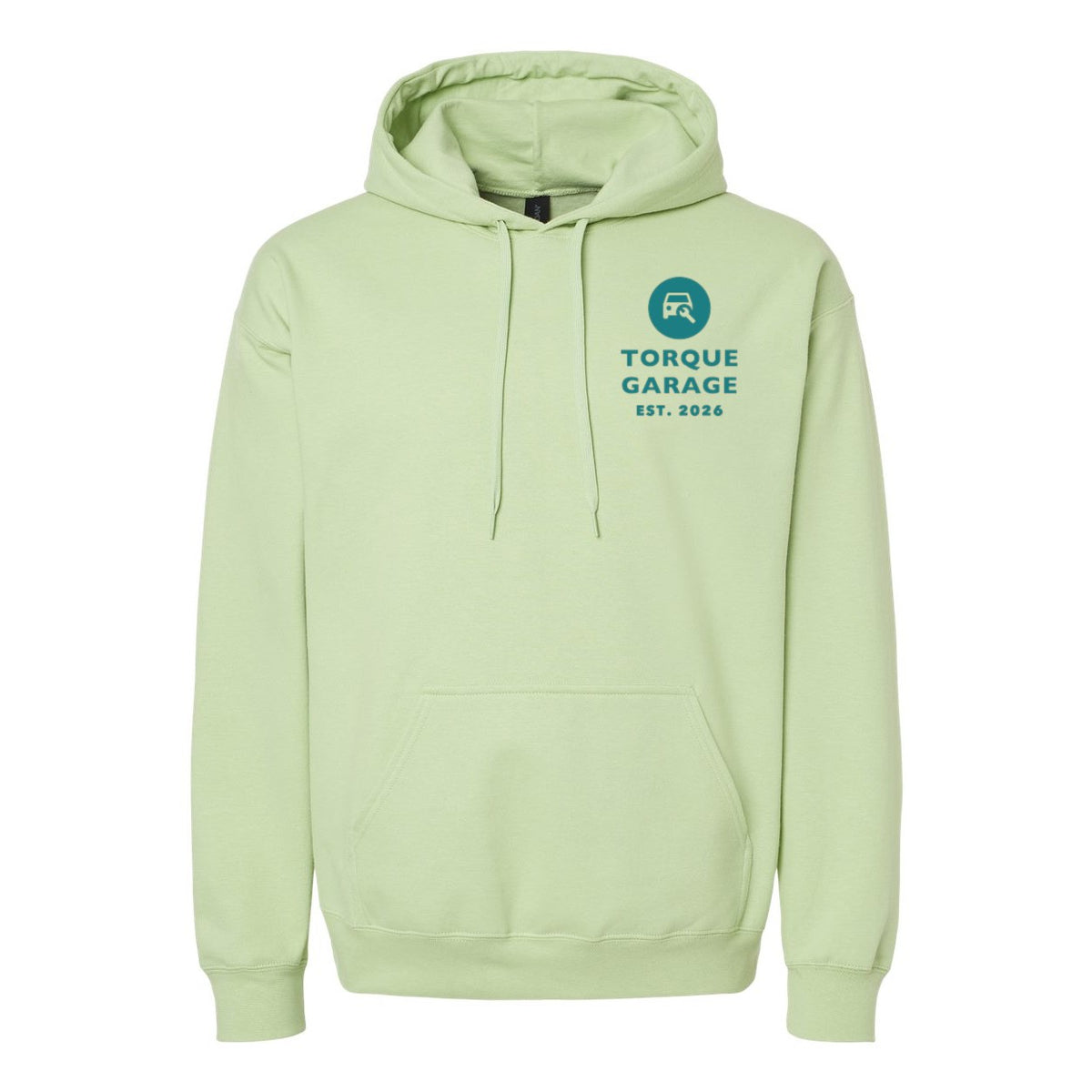 Gildan Unisex Softstyle® Midweight Hooded Sweatshirt Embroidery - Pistachio - Front