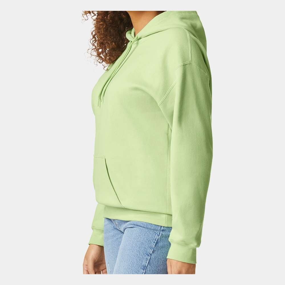 Gildan Unisex Softstyle® Midweight Hooded Sweatshirt Embroidery - Pistachio - On Model Side