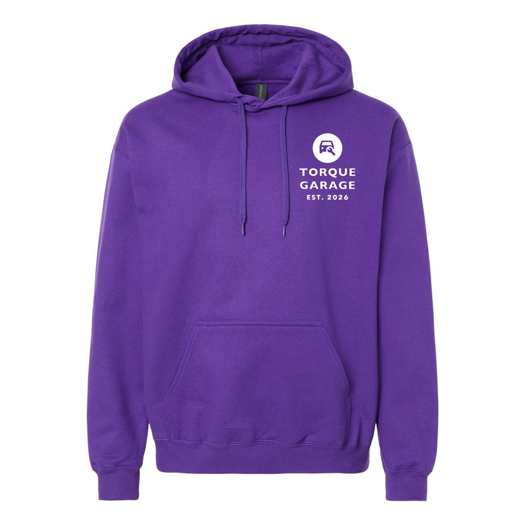 Gildan Unisex Softstyle® Midweight Hooded Sweatshirt Embroidery - Purple - Front