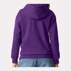 Gildan Unisex Softstyle® Midweight Hooded Sweatshirt Embroidery - Purple - On Model Back