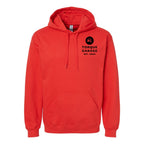 Gildan Unisex Softstyle® Midweight Hooded Sweatshirt Embroidery - Red - Front