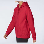 Gildan Unisex Softstyle® Midweight Hooded Sweatshirt Embroidery - Red - On Model Side